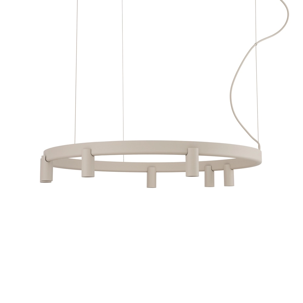 Design-Pendellampe Fourty sandbraun Ø 80 cm Lyora 5903139122849