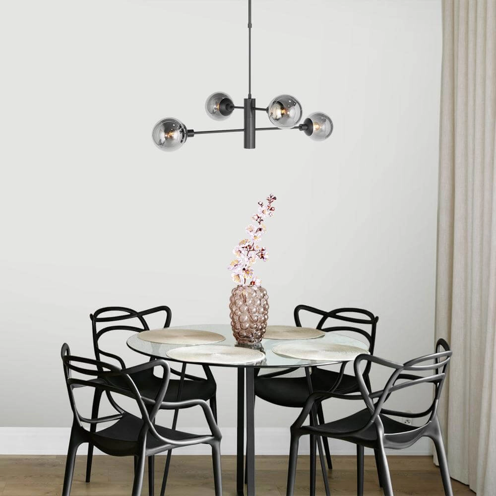 Design-Pendelleuchte Constellation schwarz mit Rauchglas Steinhauer 8712746173031