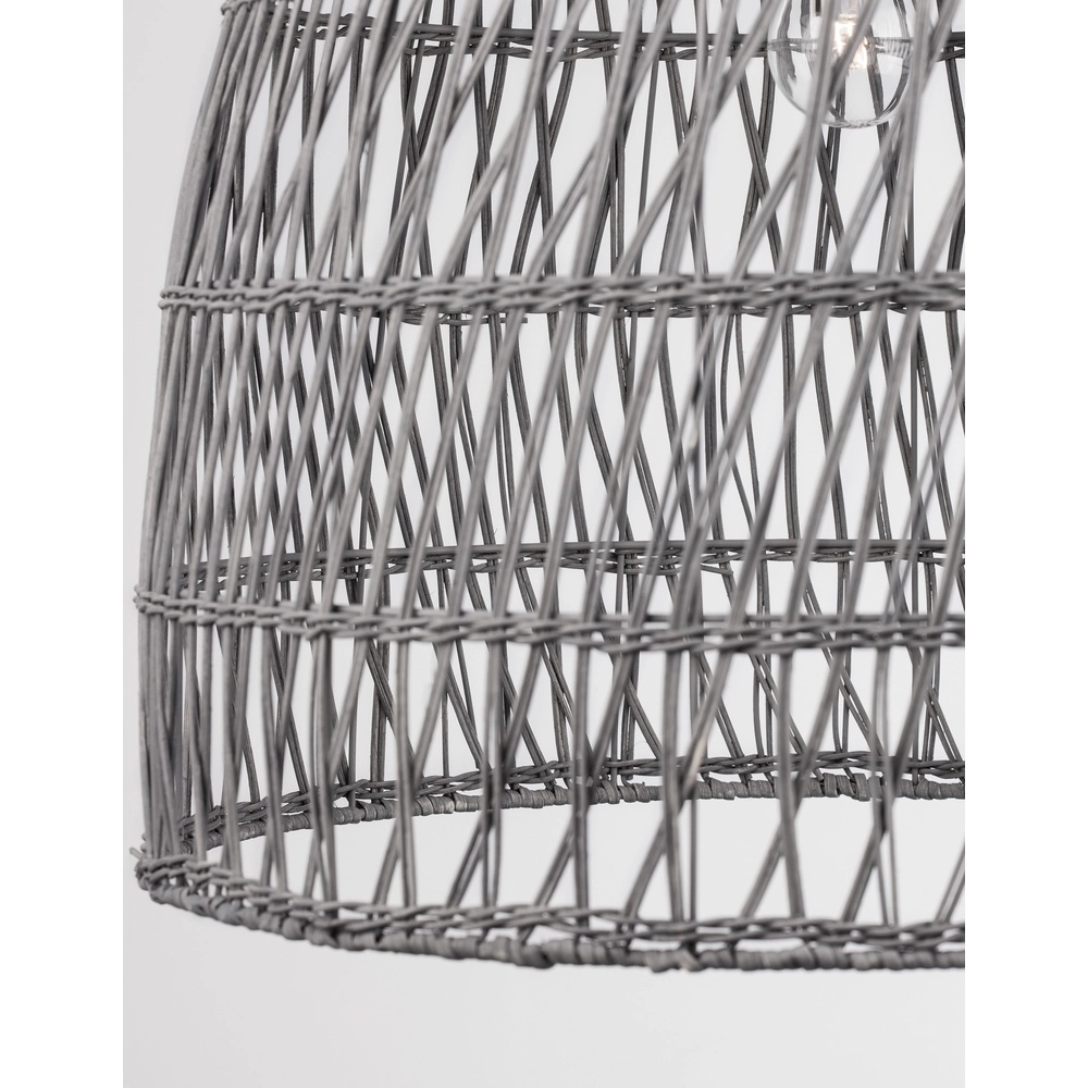 Graue Pendelleuchte Destin Rattan Ø 46,5cm Lyora 5212017416667