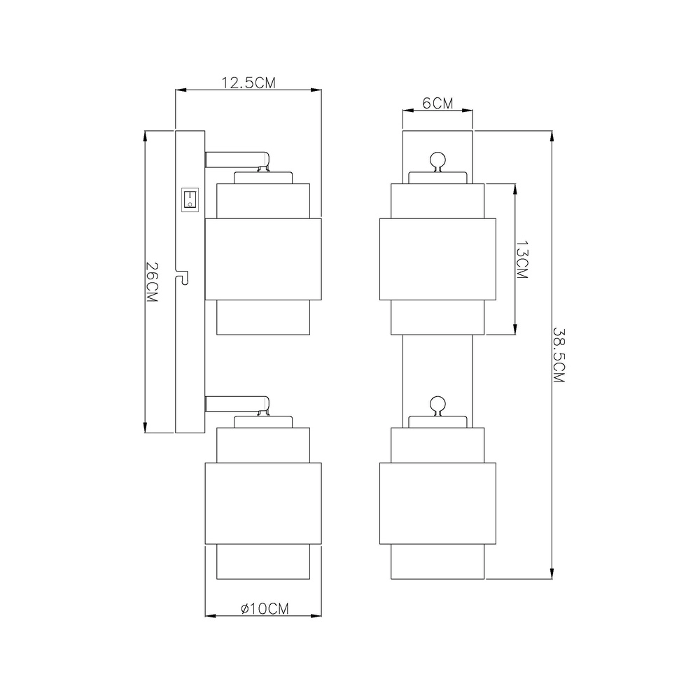 Design-Deckenlampe Milley 2-Licht Schwarz Globo 9007371583348
