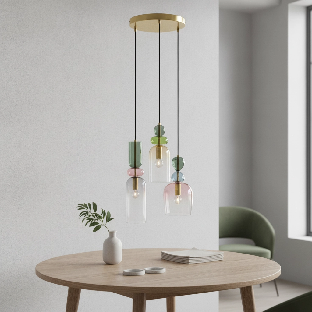 Farbige Pendelleuchte Murano 3-flammig