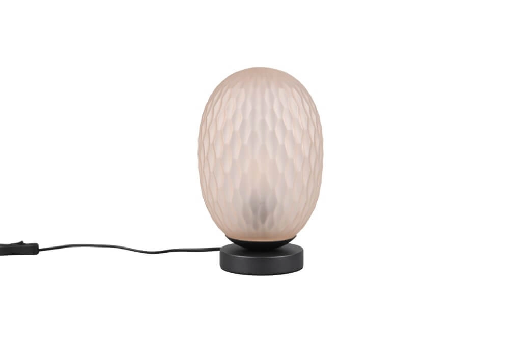 Tischlampe Facette mit geripptem Braunglas Trio 4017807627886