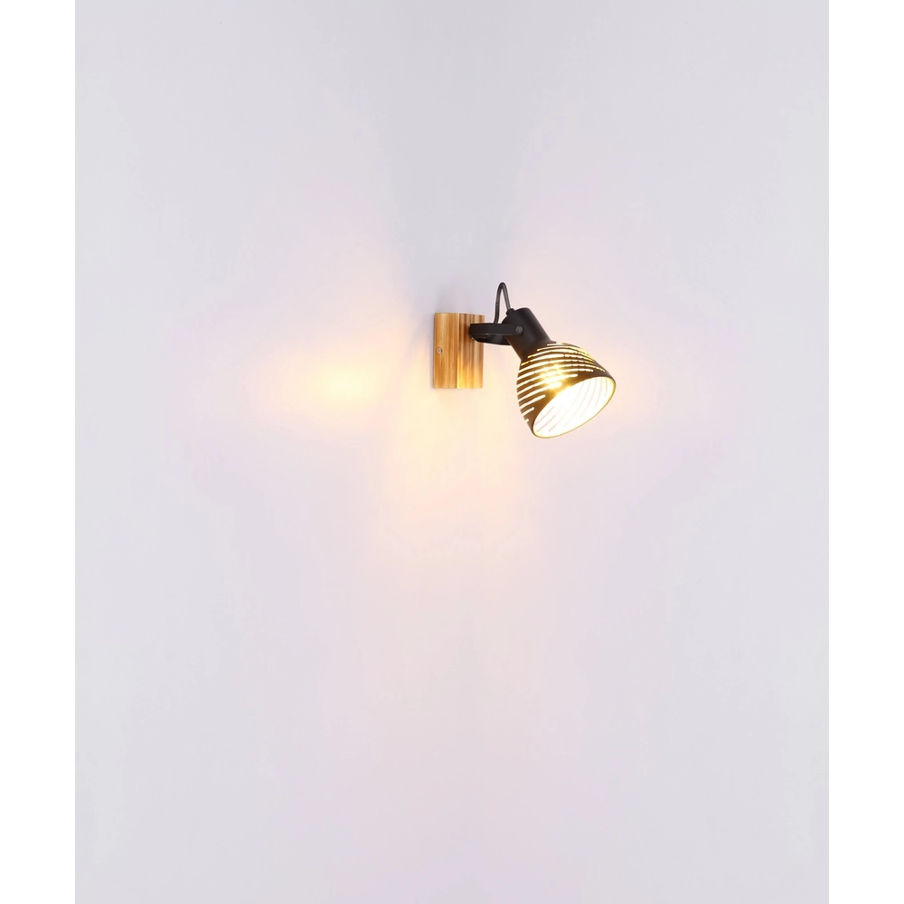 Wandlampe Lenna Holz mit Schwarz Globo 9007371419685