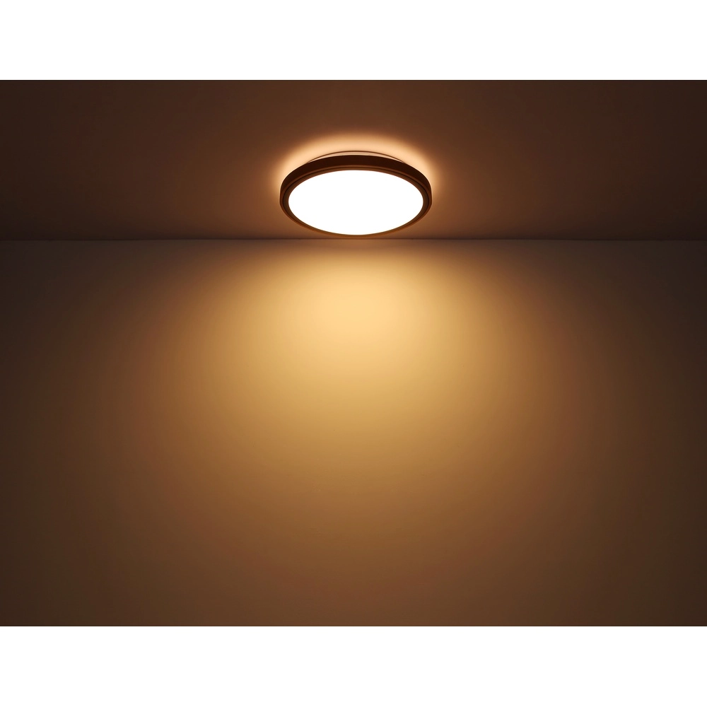 Deckenlampe Bruno 39 cm quadratisch schwarz mit Holz Globo 9007371433469