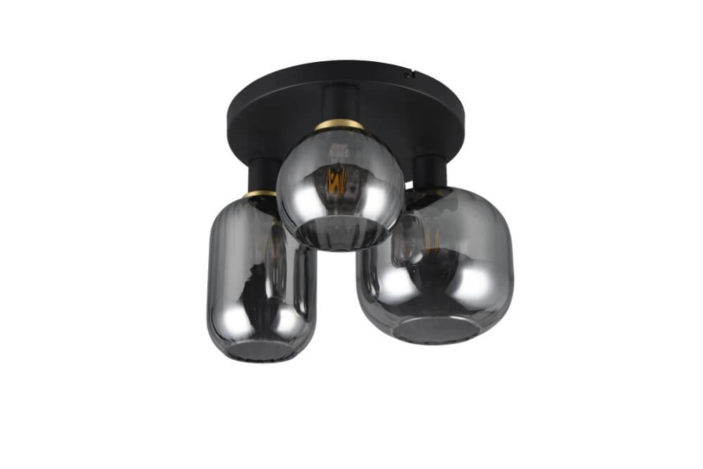 Trendige Deckenleuchte Diva mit Rauchglas Trio 4017807614602