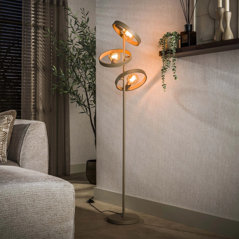 Ring-Stehlampe Hover 155 cm hoch – Sand
