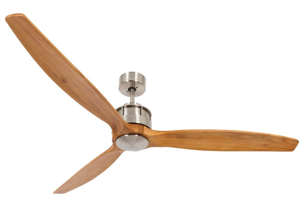 Deckenventilator aus Holz mit Edelstahl Airfusion Akmani Ø 152cm