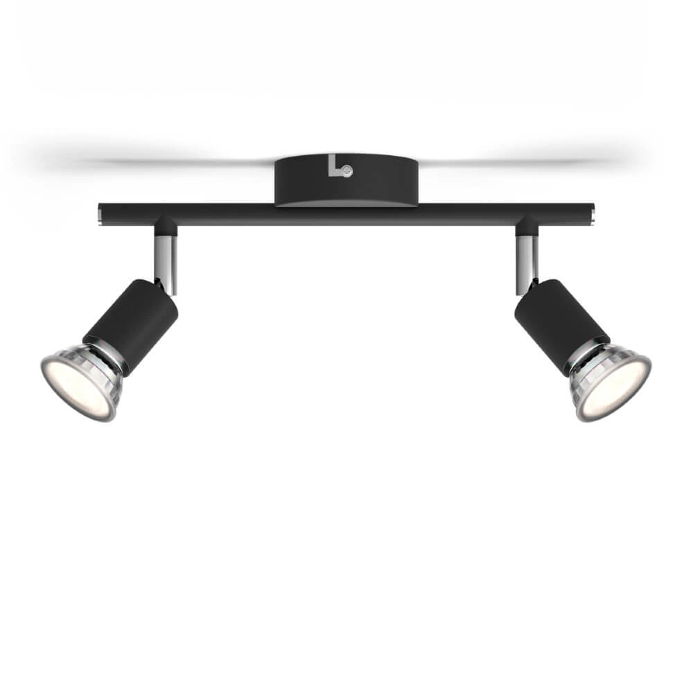Schwarzer Deckenstrahler Limbali 2x GU10 Philips 8719514465237