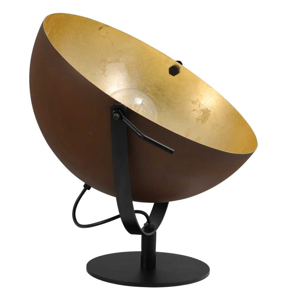 Tischlampe Industria Uplighter 40 cm rostbraun mit altem gold Masterlight 8718121225821