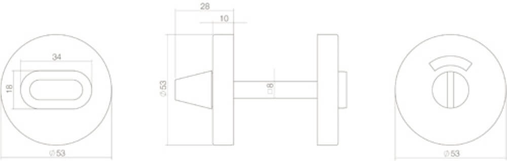 Verschluss der Toilette Tira rund schwarz Ø 5,3cm Intersteel 8714186400654