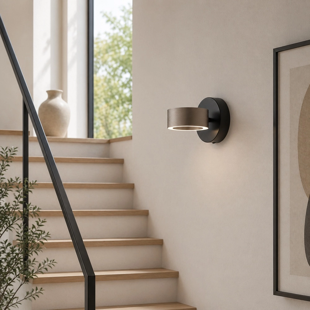 Wandlicht Axion Schwarz mit Braun Brilliant 4004353477140
