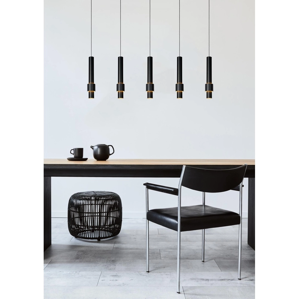 Elegante Pendellampe Margary 5-Licht Schwarz Lucide 5411212241917