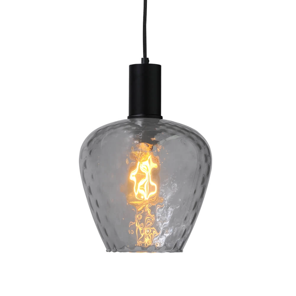 3-flammige Hängelampe - schwarz - Porto mit Diamond-Rauchgläsern Masterlight 8718121269504