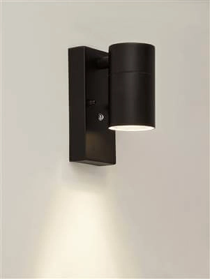 Wandspot Splot schwarz mit Twilight -Sensor Searchlight 5053423175188