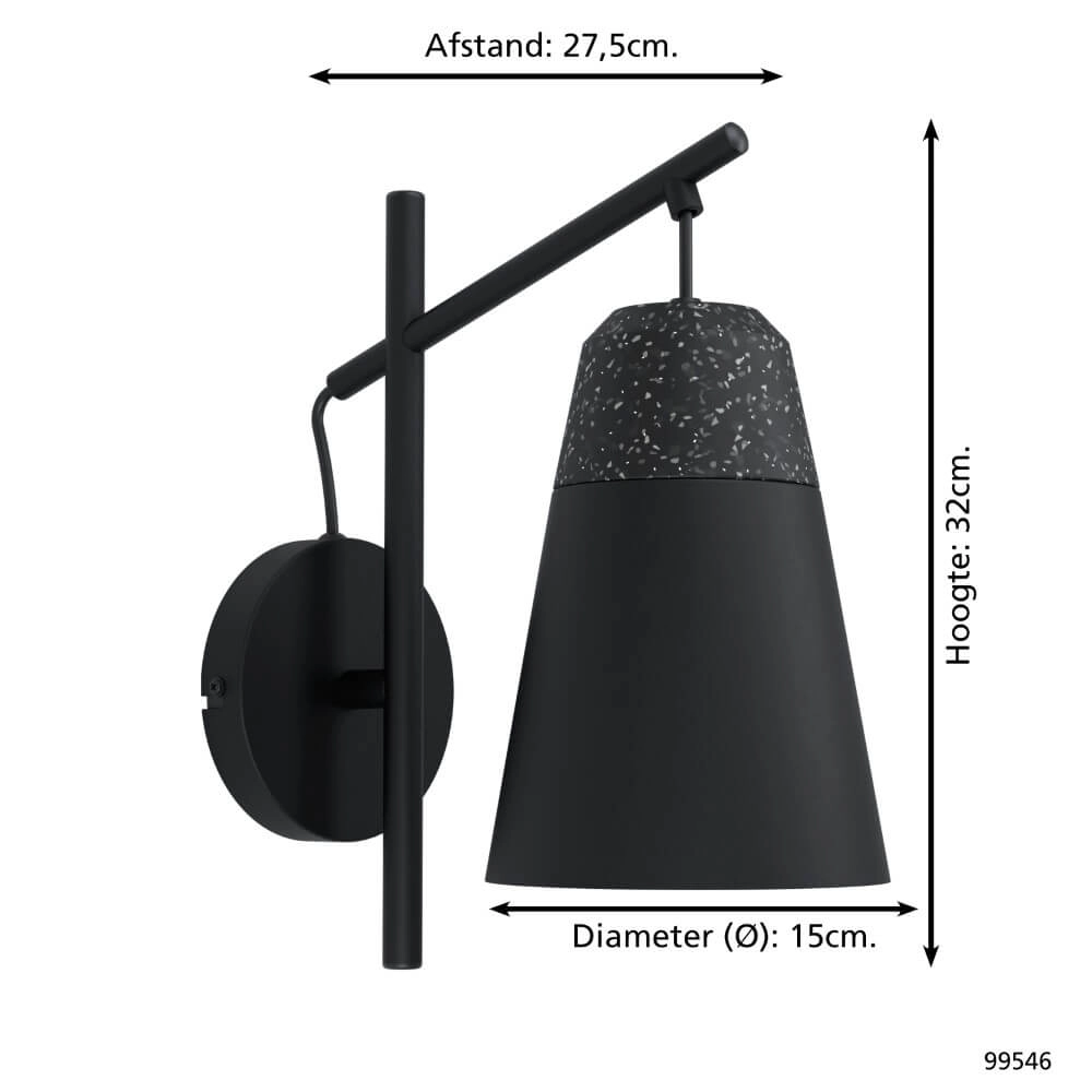 Schwarze Wandlampe Canterras Eglo 9002759995461