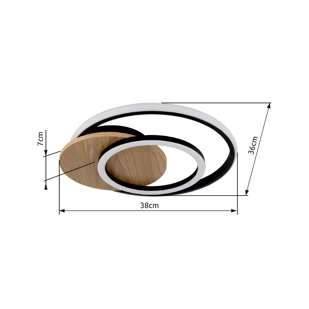 Design-Deckenlampe Julio Schwarz mit Holz Globo 9007371471386