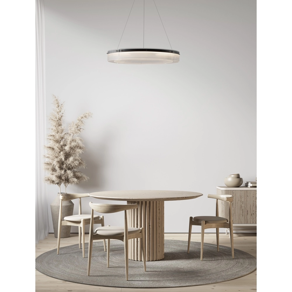 Design-Pendelleuchte Pauline schwarz mit Glas Ø 85cm Lyora 5212017445391