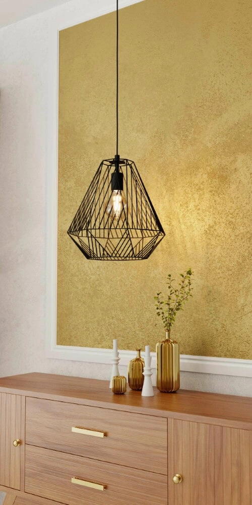 Schwarze Drahtlampe Stype Ø 33cm Eglo 9002759436926