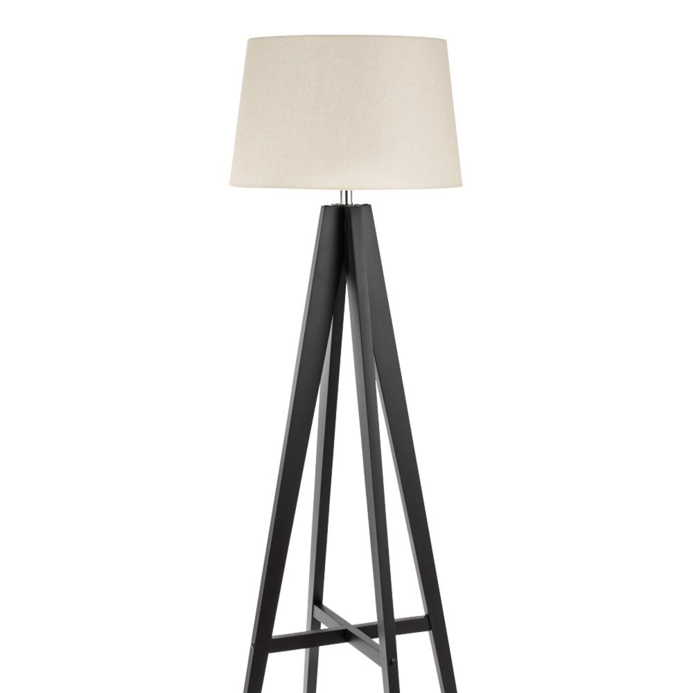 Ländliche Stehlampe Easel 148cm schwarz mit taupe Searchlight 5053423027180