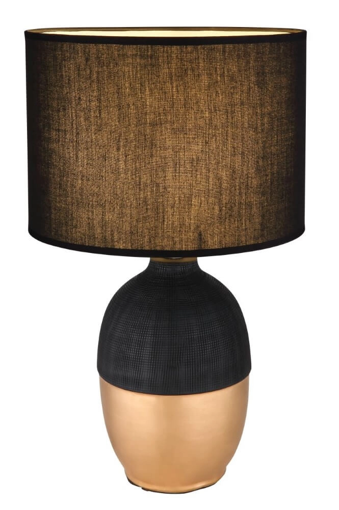 Goldene Tischlampe Valentino mit Schwarz