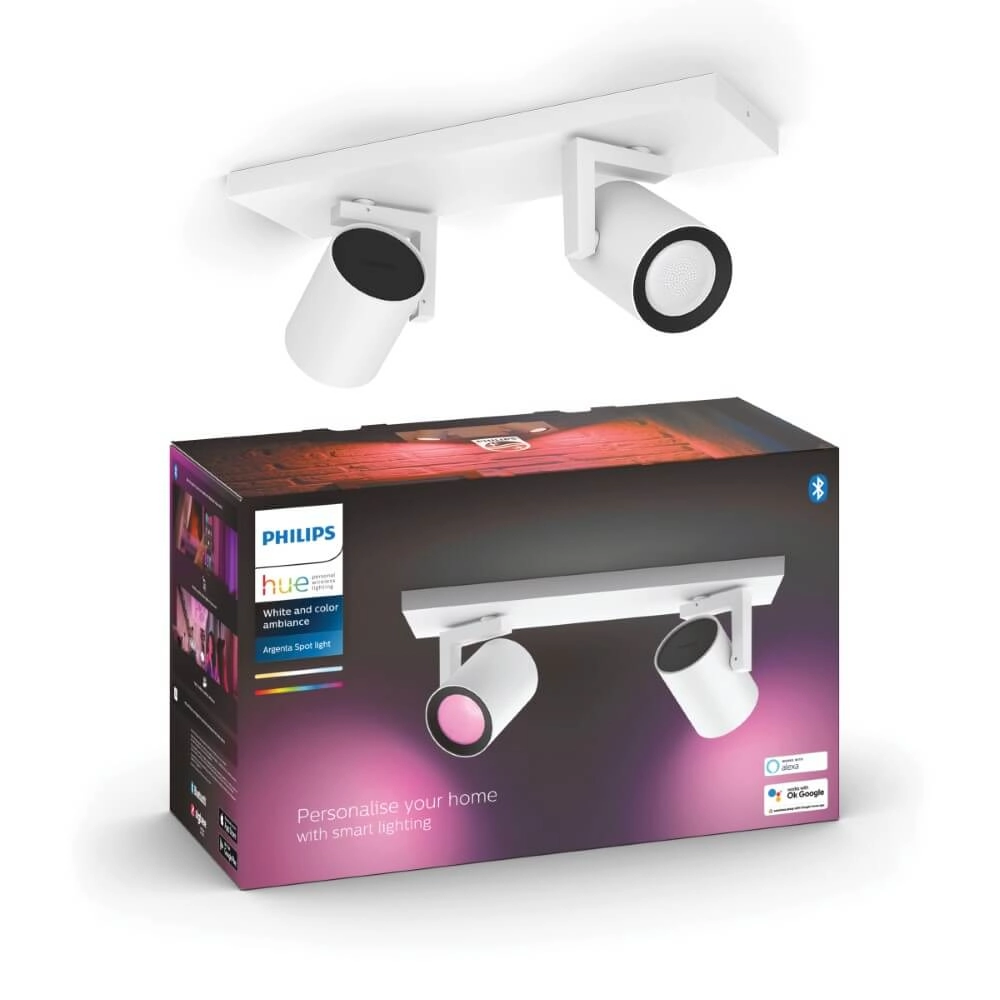 Aufbaustrahler Hue Argenta - White and color 2-flammig weiß Philips 8718696171585