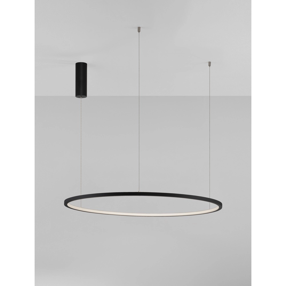 Runde Pendelleuchte Tarquin schwarz Ø 80cm Lyora 5212017438300