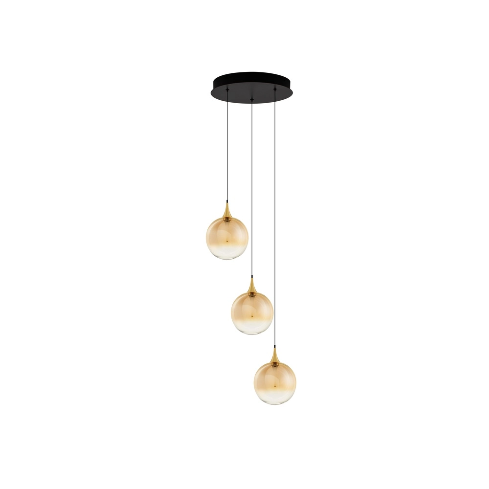 Pendelleuchte Orenda 3-flammiges Braunglas Lyora 5212017477637