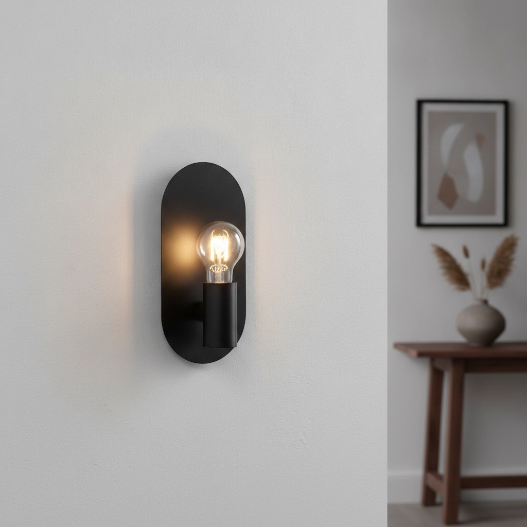 Wandleuchte Royal oval schwarz