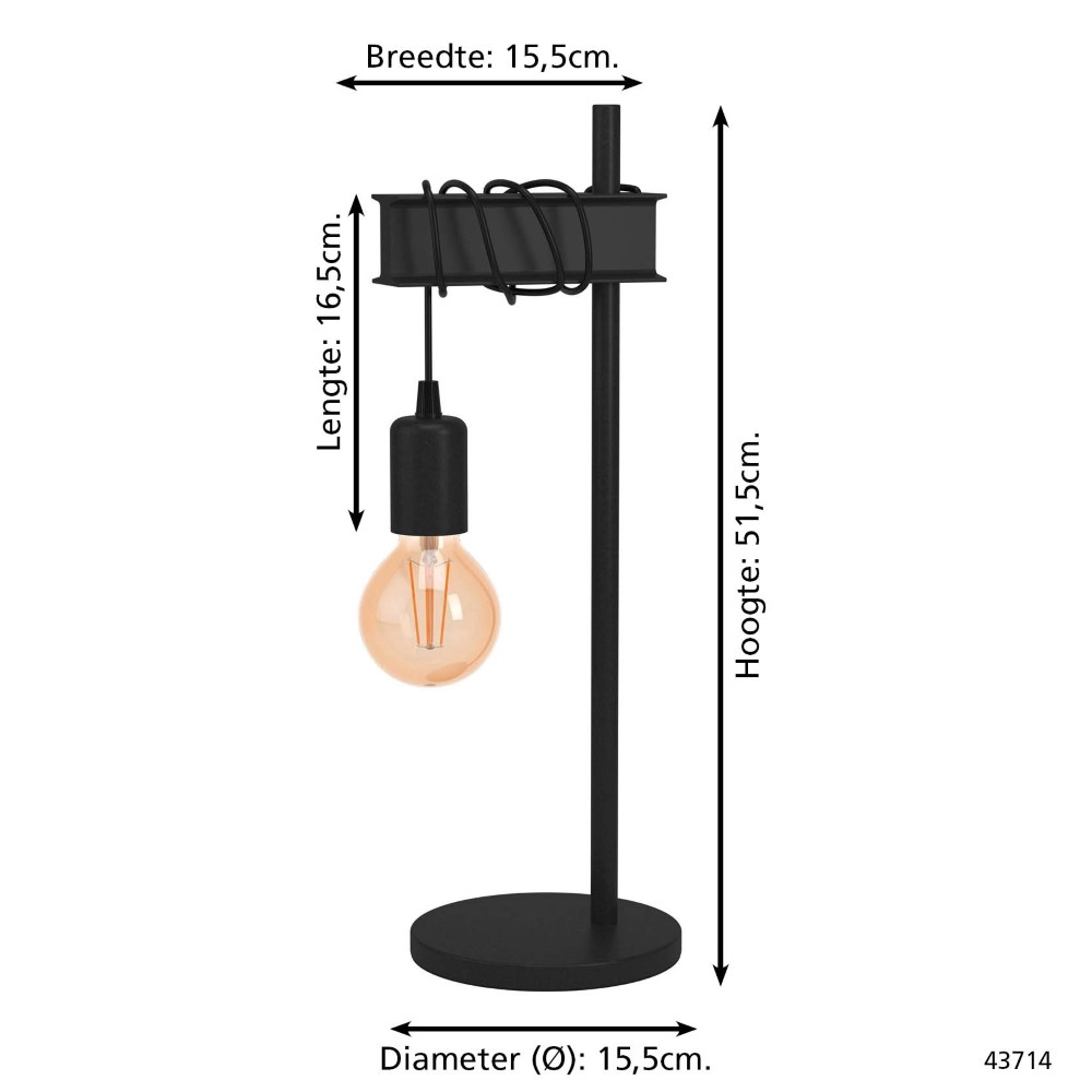 Tischlampe Townshend 6 schwarz Eglo 9002759437145