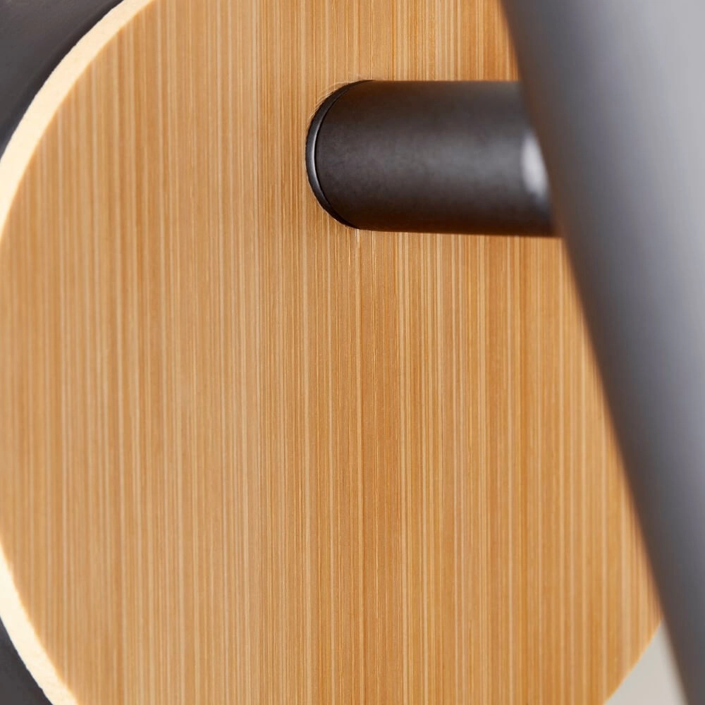 Wandlampe Niels schwarz mit Holz Brilliant 4004353410192
