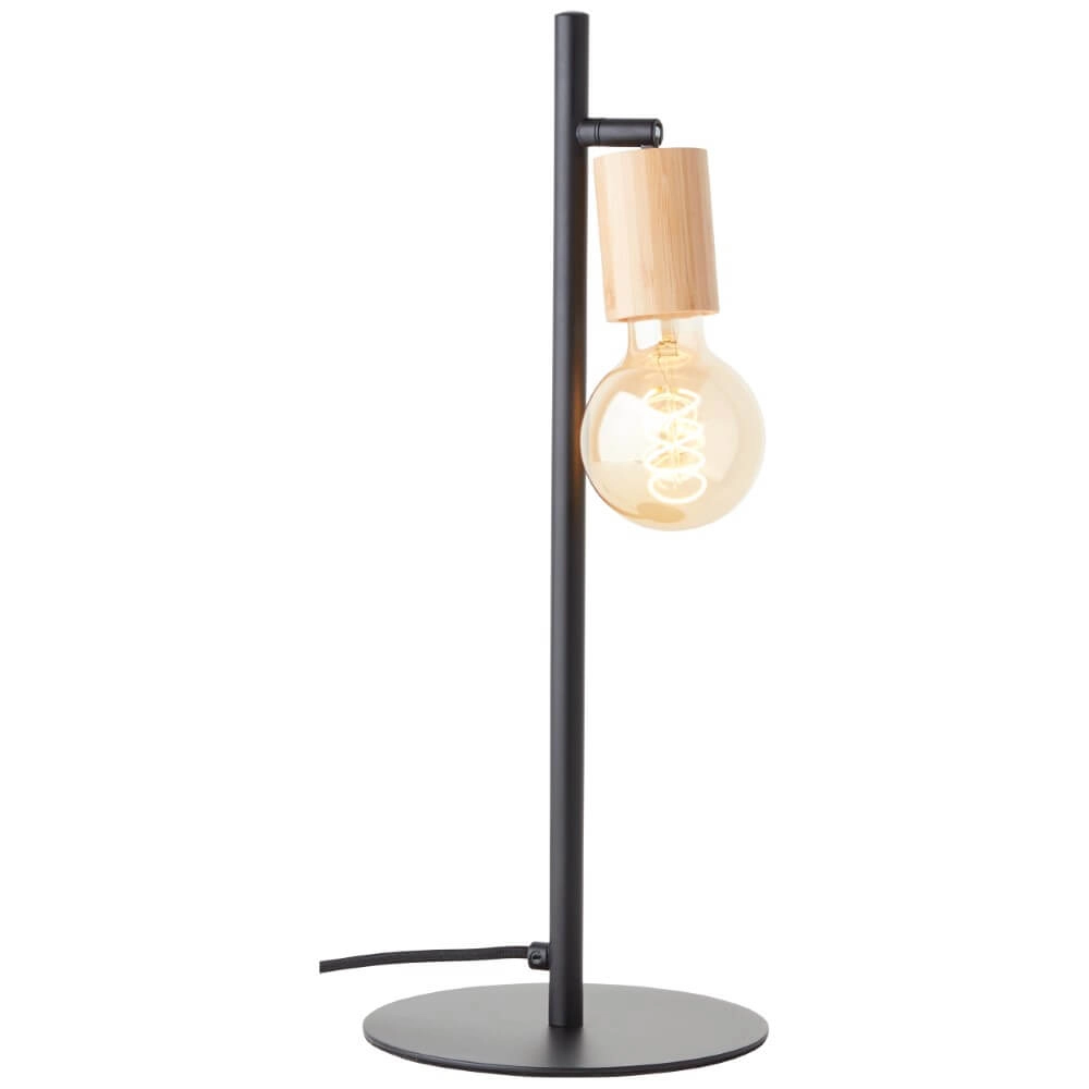 Wandlampe Benny schwarz mit Holz Brilliant 4004353408397