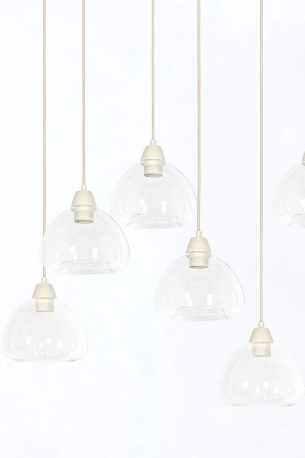 10-flammige Pendelleuchte Bisho cremefarbenes Design 120cm Light & Living 8717807743338