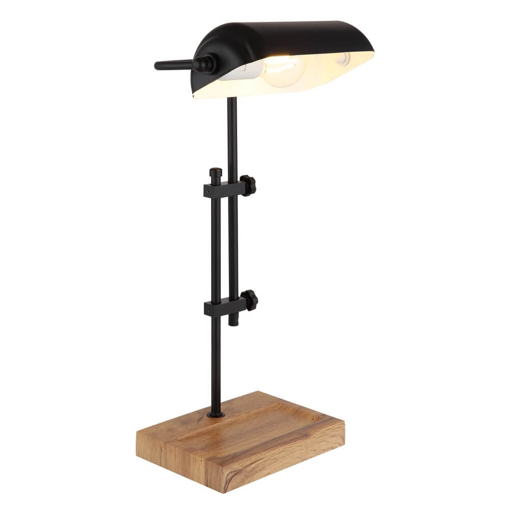 Schreibtischlampe Marid Holz mit Schwarz