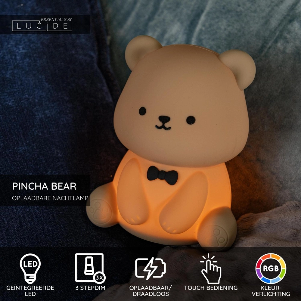 Nachtlicht im Kinderzimmer Pincha Bear Bär Lucide 5411212541369