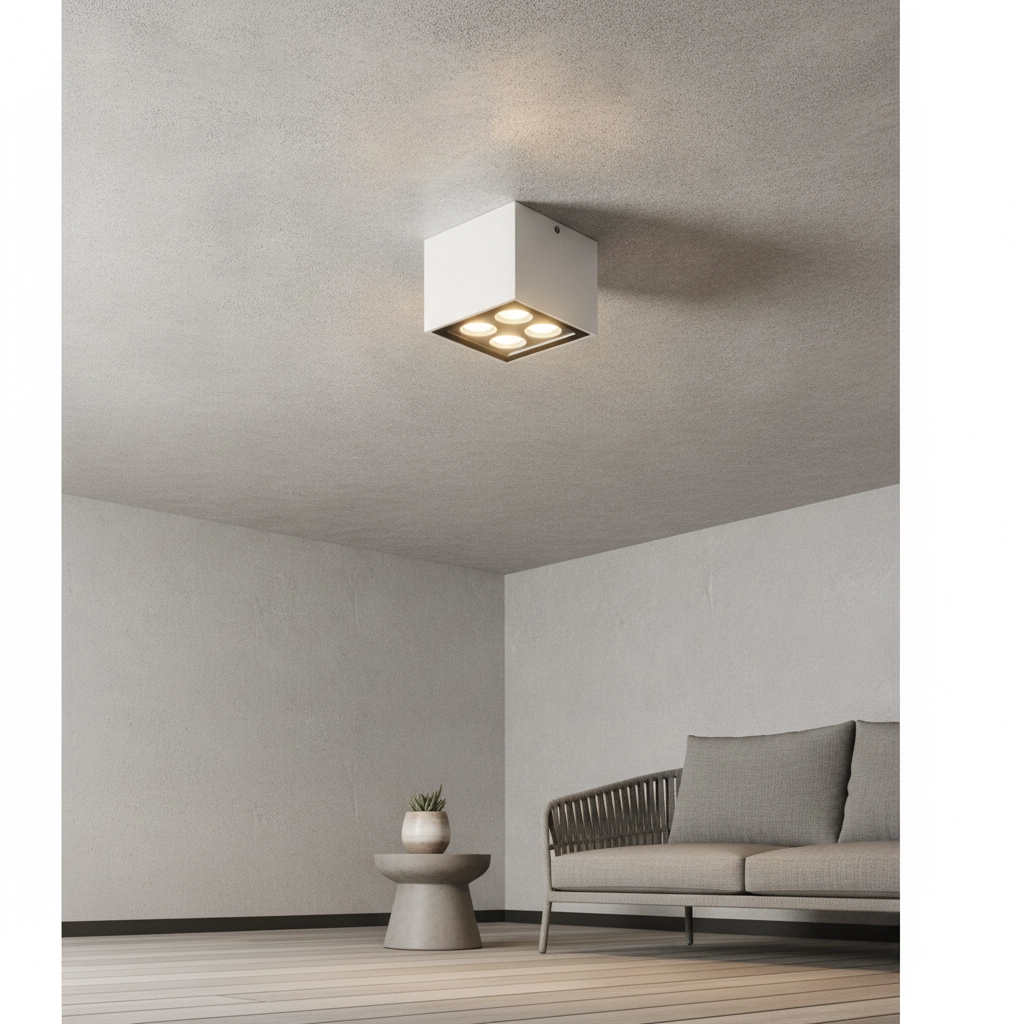 Deckenlampe Jax quadratisch 8cm weiß