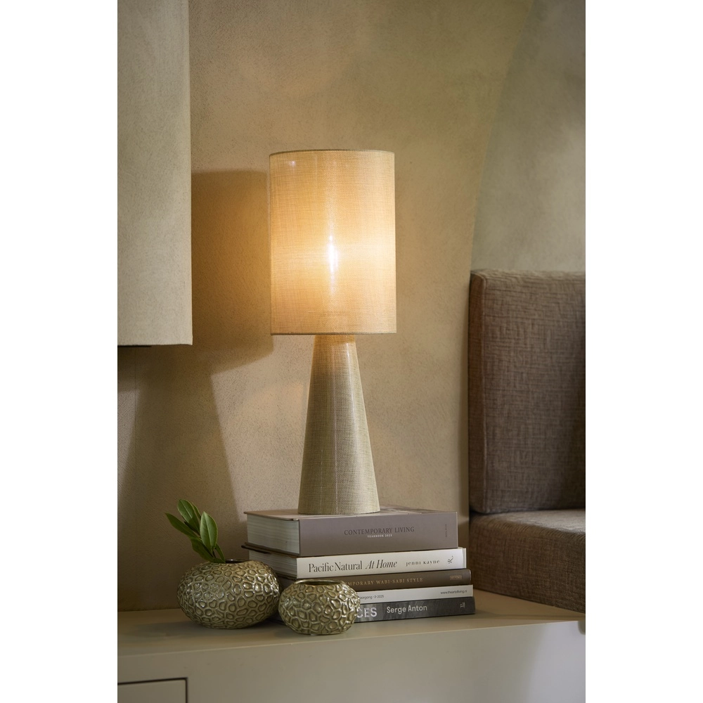 Boucle-Tischlampe Micky 58 cm – olivgrün Light & Living 8717807761141