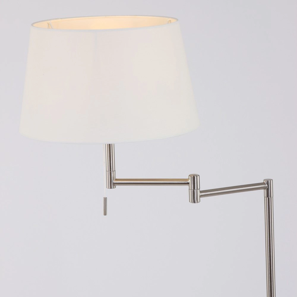 Stehlampe Mexlite 154 cm Metallgrau mit weißer Kapuze Steinhauer 8712746048094