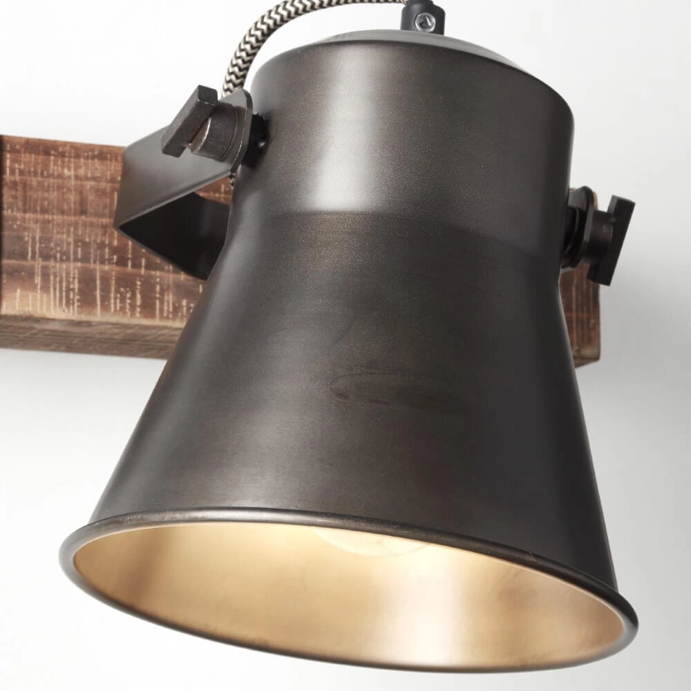 Wandlampe Decca schwarz mit braun Brilliant 4004353361432
