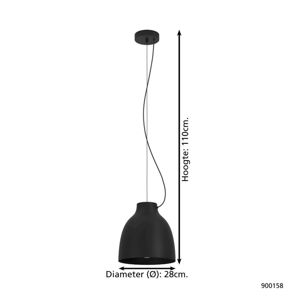 Schwarze Hängelampe Camasca Ø 28cm Eglo 9008606239054
