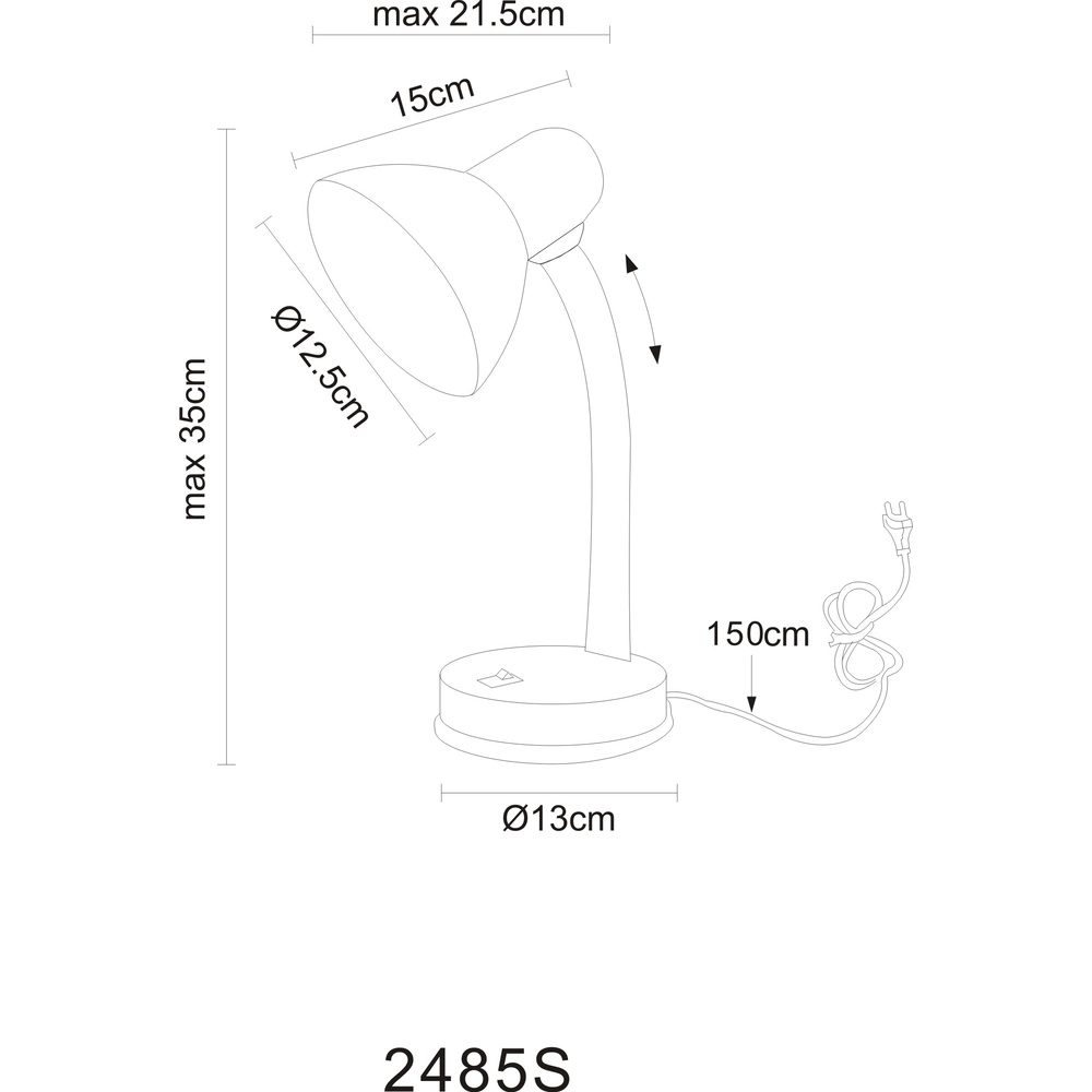 Schreibtischlampe Basic Schwarz Globo 9007371572823