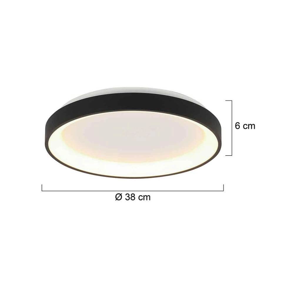 Deckenlampe Ringlede Design schwarz Ø 38cm Steinhauer 8712746171952