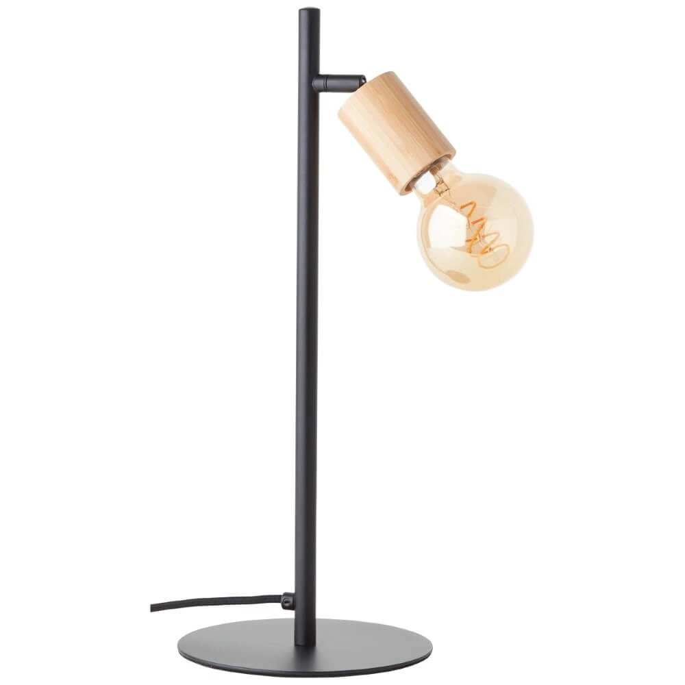 Wandlampe Benny schwarz mit Holz Brilliant 4004353408397