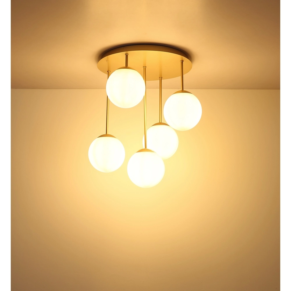 5-Licht Deckenlampe Harmon Champagner Globo 9007371580545