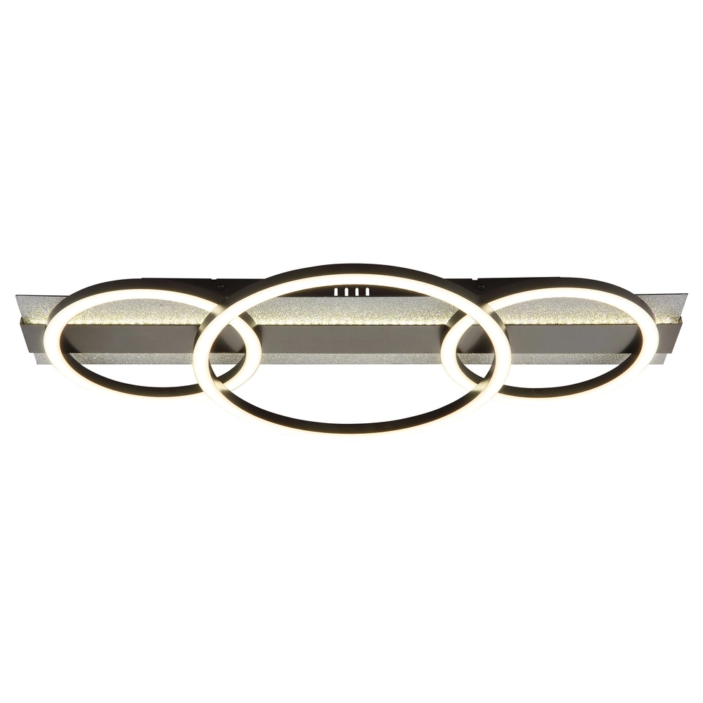 Schwarze Deckenlampe Norberto 3 Ringe in Folge Globo 9007371569830