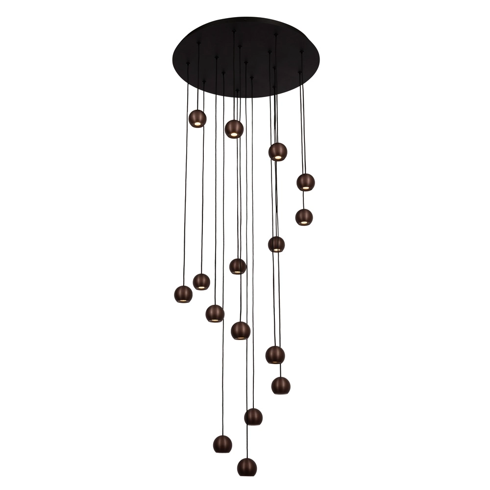 Design vide Pendellampe Montana 16-helles Kaffeebraun Premium by Lucide 5411212680174