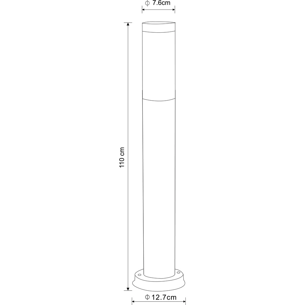 Gartenlampe 110 cm Boston Anthrazit mit Weiß Globo 9007371411665