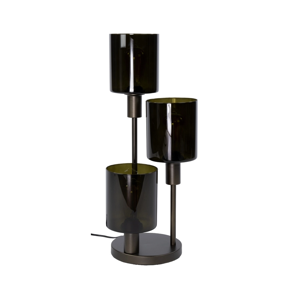 Design-Tischlampe Sepiora 3-helles Sienabraun Lyora 8716803515321