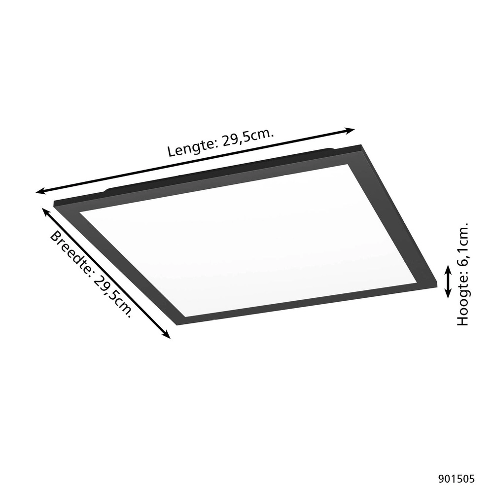 Smarte Deckenleuchte Moradillo-Z schwarzes Quadrat 29,5cm Eglo 9008606342105