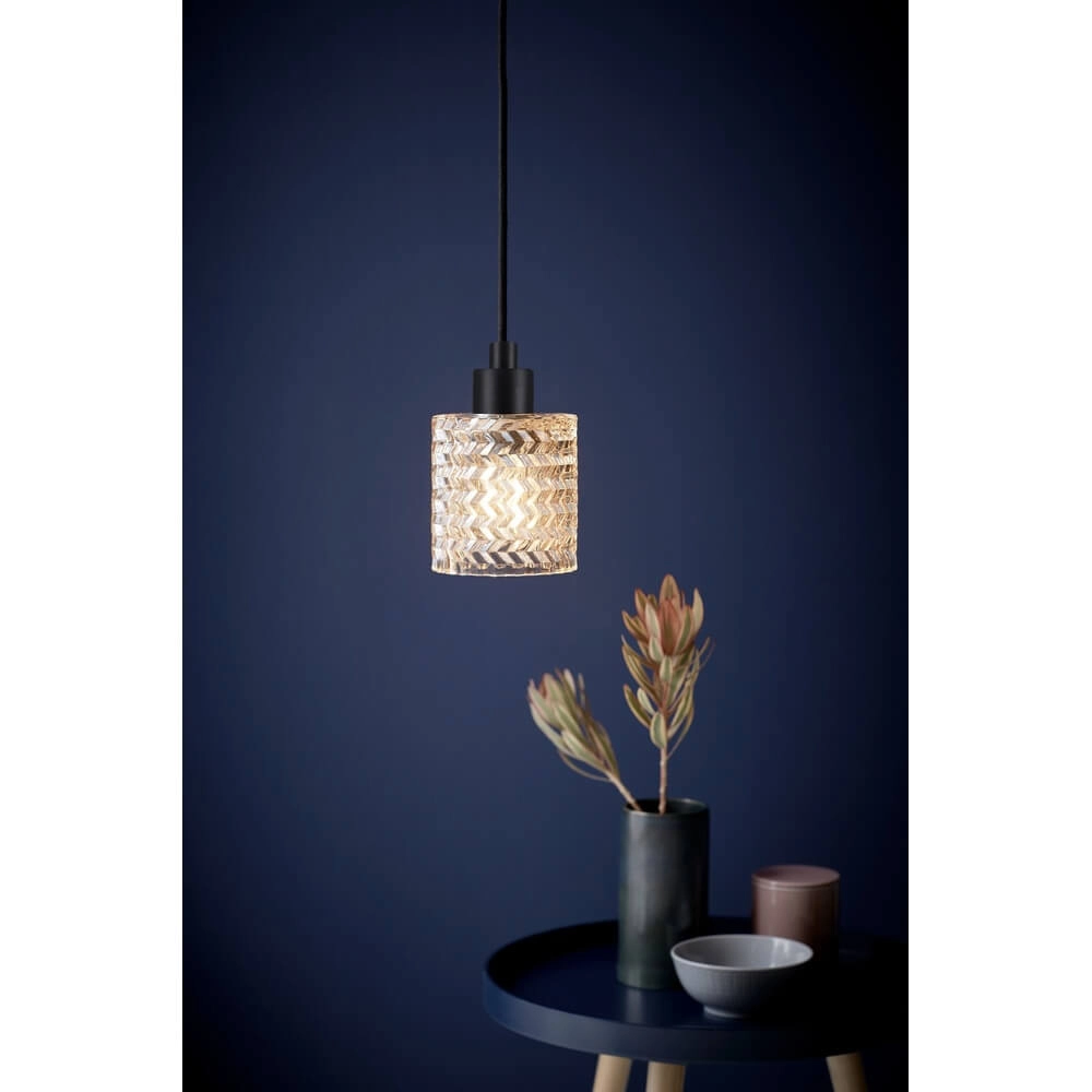 Pendelleuchte Hollywood schwarz mit Braunglas Nordlux 5701581405486