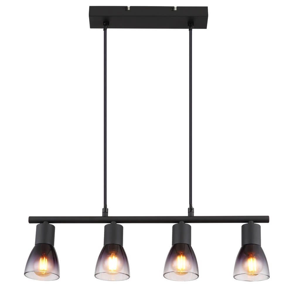 Schwarze Pendelleuchte Satella 4-flammig Globo 9007371446933